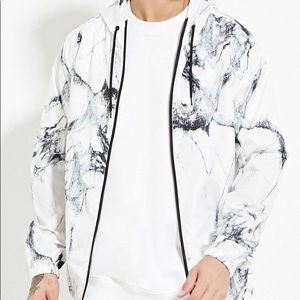 White Marble Windbreaker